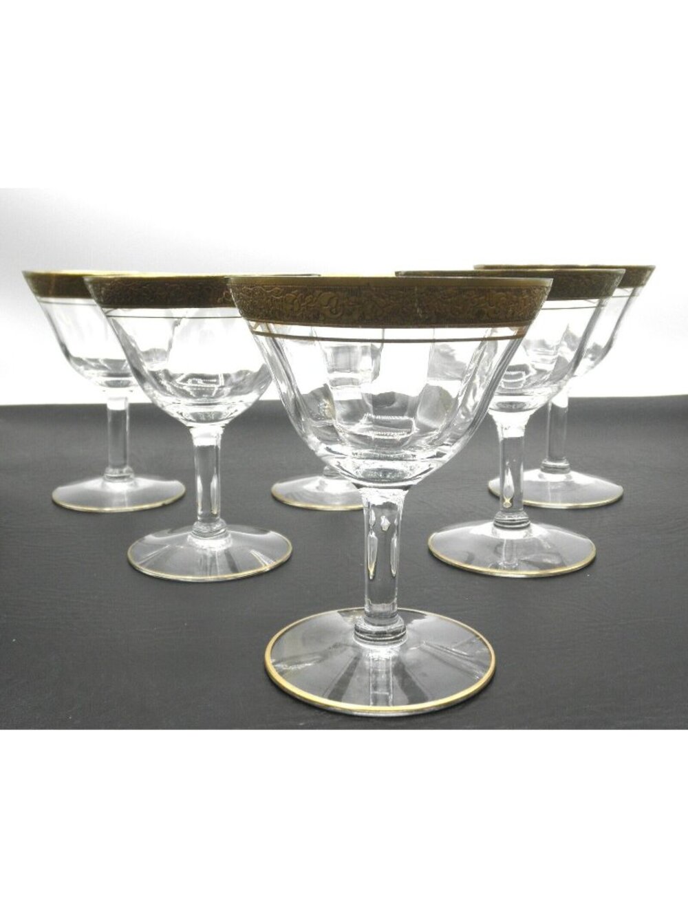 Rambler Rose by Tiffin-Franciscan Champagne Tall Sherbet  Stem 14196 Set of 6